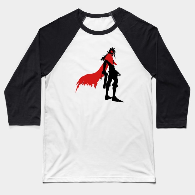 Vincent Valentine Silhouette Baseball T-Shirt by AnotherOne